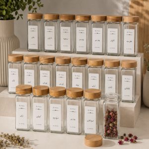 شیشه ادویه درب چوبی